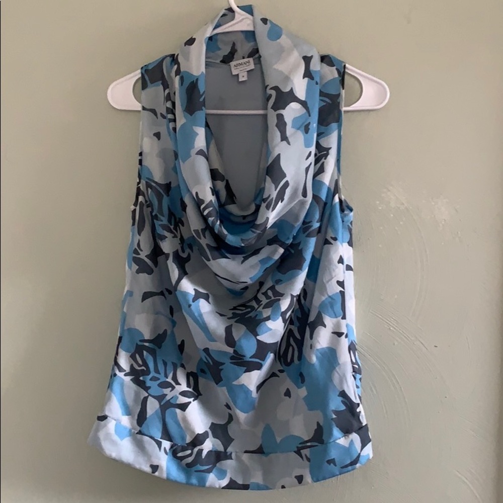 Armani Collezioni Draped Neck Sleeveless T…